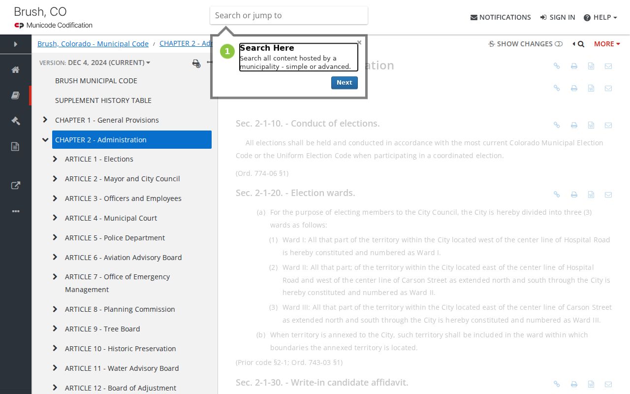 Brush court docket municipal court code source