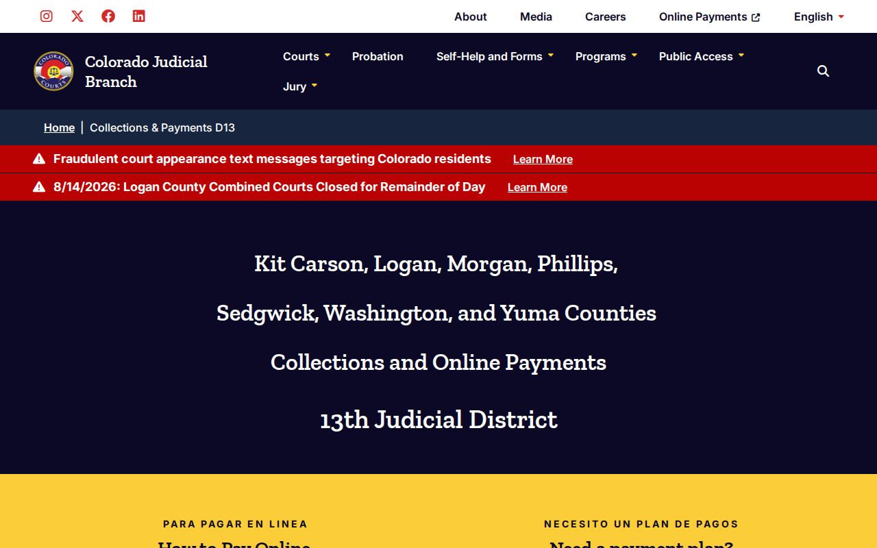 Morgan County court calendar and collections source