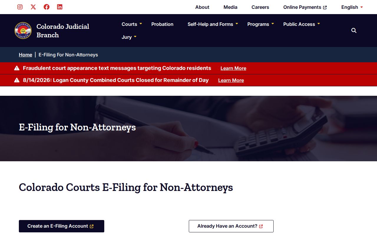 Morgan County civil court docket self-represented e-filing access
