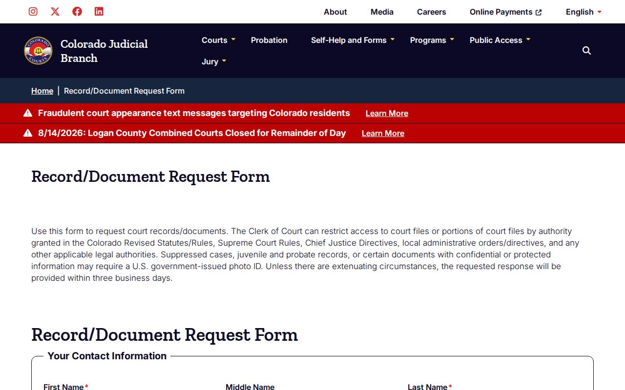 Morgan County civil court docket trial record request form