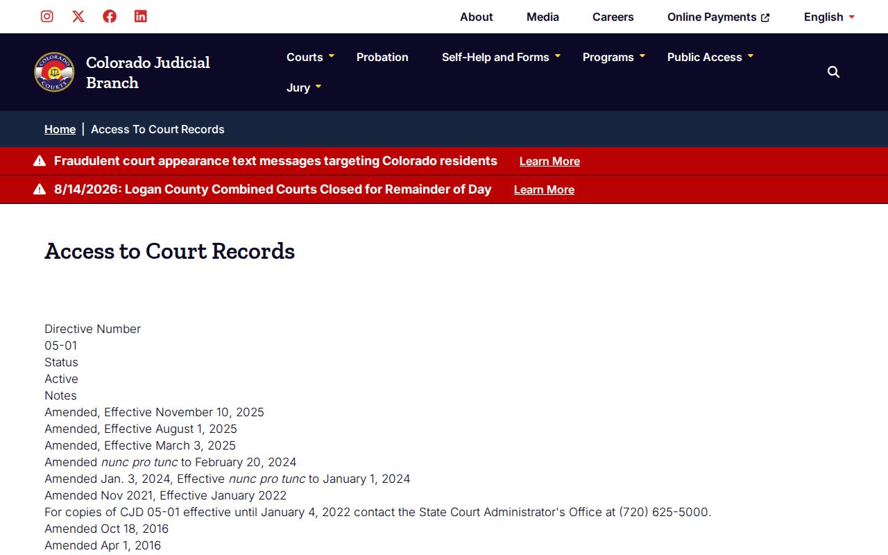 Morgan County criminal court docket access directive